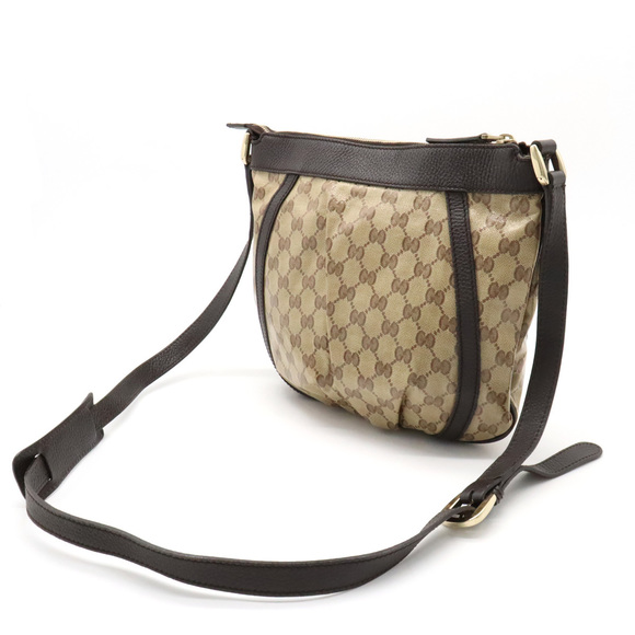 Gucci Canvas Leather Abbey Bag Shoulder Coated GG Crystal - Picture 1 of 9